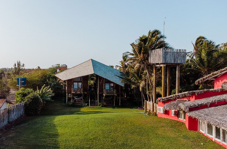 Vila pé na areia com vista incrível em Coqueiro