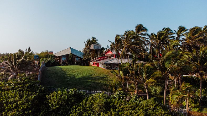 Vila pé na areia com vista incrível em Coqueiro