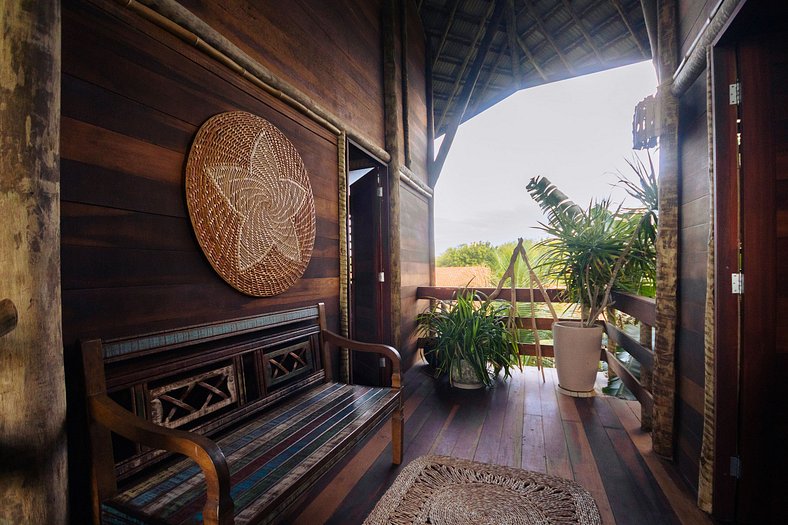 Vila pé na areia com vista incrível em Coqueiro