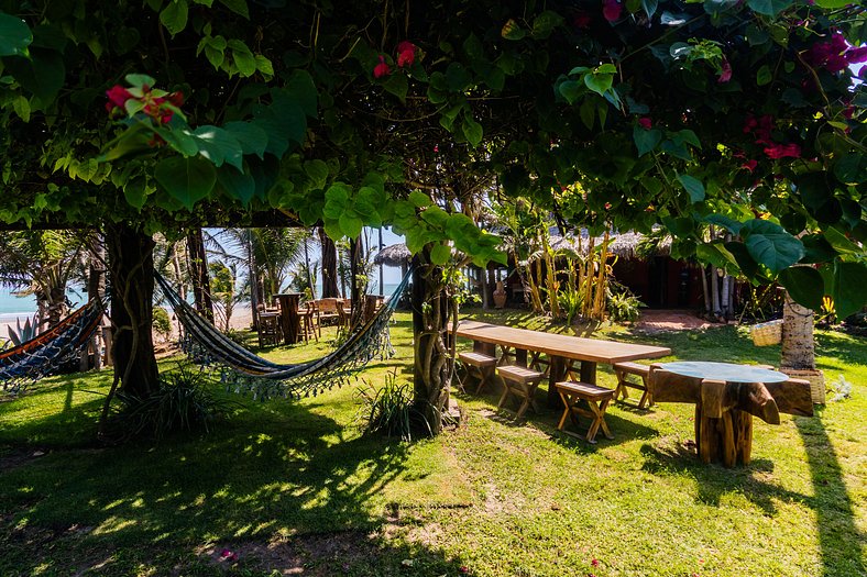 Vila pé na areia com vista incrível em Coqueiro