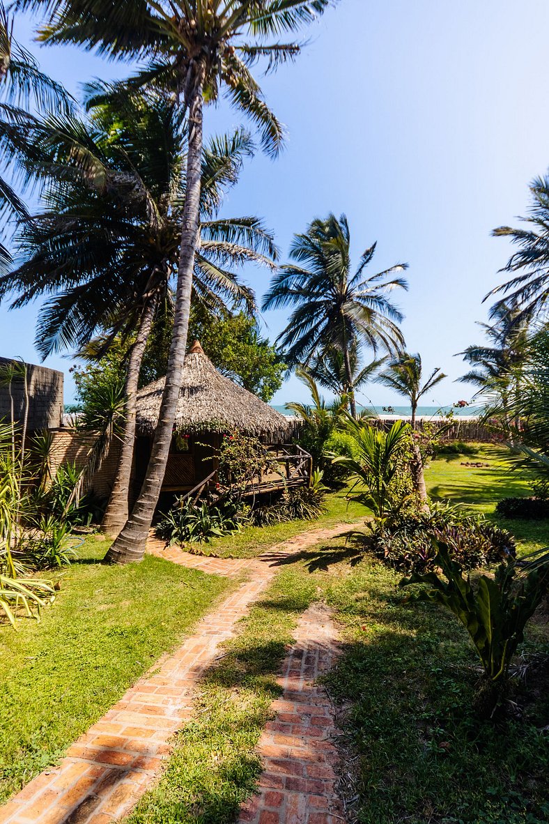 Vila pé na areia com vista incrível em Coqueiro